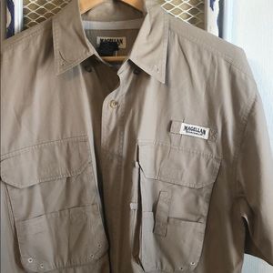 Magellan Men’s Fishing Shirt Tan Sz. M